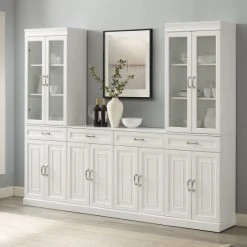 Top 10 ???? Crosley Furniture Stanton 3Pc Sideboard And Glass Door Pantry Set - 14.5"x95"x78" ????