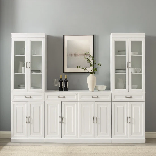 Top 10 ???? Crosley Furniture Stanton 3Pc Sideboard And Glass Door Pantry Set - 14.5"x95"x78" ???? 4 Top 10 ???? Crosley Furniture Stanton 3Pc Sideboard And Glass Door Pantry Set - 14.5"x95"x78" ???? - Image 2