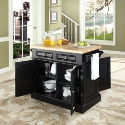Hot Sale ???? Crosley Furniture Oxford Butcher Block Top Kitchen Island In Black Finish ???? -Crosley Furniture Shop unnamed file 58