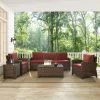 Cheapest ⌛ Crosley Furniture Bradenton Outdoor Wicker 5-Piece Sofa Set With Sangria Cushions ???? -Crosley Furniture Shop unnamed file 682