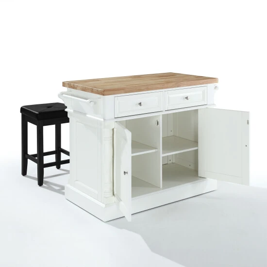 Top 10 ???? Crosley Furniture Oxford White Finish Butcher Block Top Kitchen Island With 2 Stools ???? 6 Top 10 ???? Crosley Furniture Oxford White Finish Butcher Block Top Kitchen Island With 2 Stools ???? - Image 4
