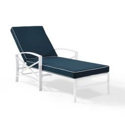 Best Pirce ???? Crosley Furniture Kaplan Chaise Lounge Chair In White With Navy Cushions ???? -Crosley Furniture Shop unnamed file 825