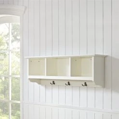 Best Sale ???? Crosley Furniture Brennan White Wood Entryway Storage Shelf ????