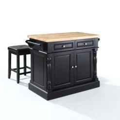 Best deal ???? Crosley Furniture Oxford Butcher Block Top Kitchen Island In Black Finish With Stools - 47.75 "W X 23 "D X 35.75 "H ???? -Crosley Furniture Shop unnamed file 848