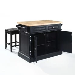 Best deal ???? Crosley Furniture Oxford Butcher Block Top Kitchen Island In Black Finish With Stools - 47.75 "W X 23 "D X 35.75 "H ???? -Crosley Furniture Shop unnamed file 849