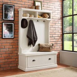 Buy ???? Crosley Furniture Seaside Distressed White Hall Tree ????