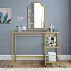 Outlet ⌛ Crosley Furniture Aimee Desk Gold ????