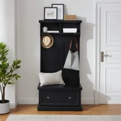 Hot Sale ???? Crosley Furniture Shoreline Hall Tree - 15.75"x31.5"x64.25" Gray ✨ -Crosley Furniture Shop unnamed file 992